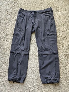 Montain Hardwear Hiking Pants Womens 14/30 Gray Zip Off